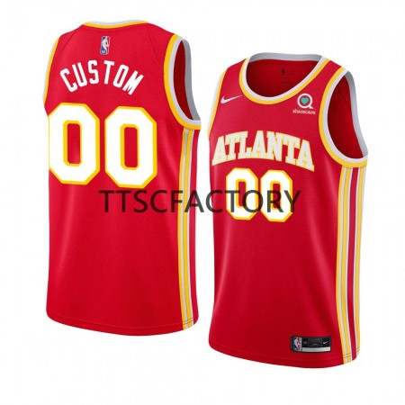 Atlanta Hawks Custom Nike 2022-23 Icon Edition Punainen Miesten Pelipaidat Swingman